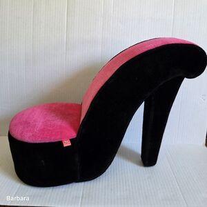 Vintage 2004 Wild Time Velour Pink and Black High Heel Vanity Trinket Box